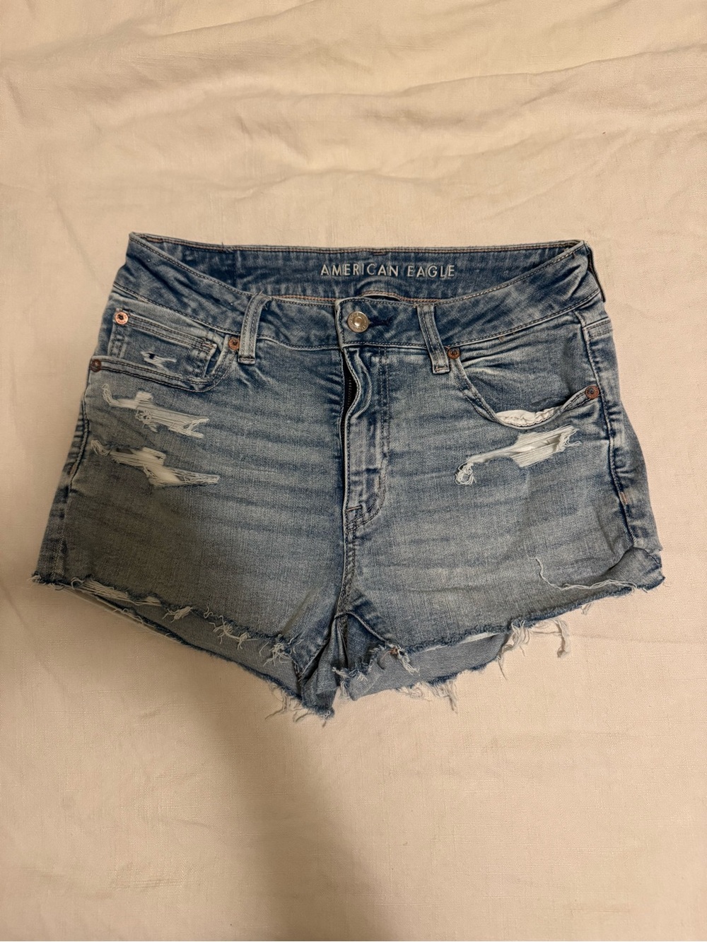 American Eagle Distressed High Rise Denim Shorts Size 6